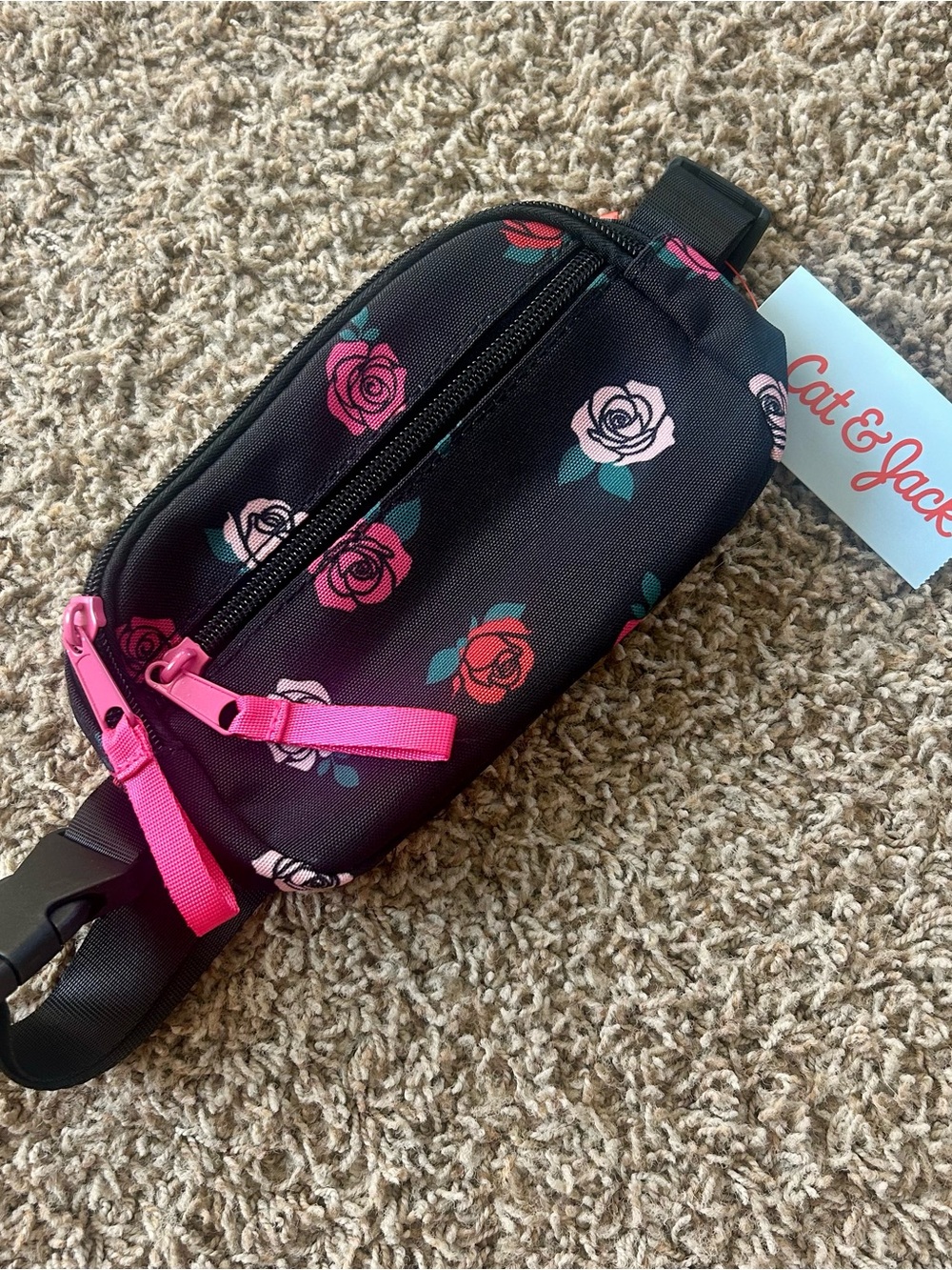 NWT ✨ Cat & Jack Black Floral Crossbody Bag
